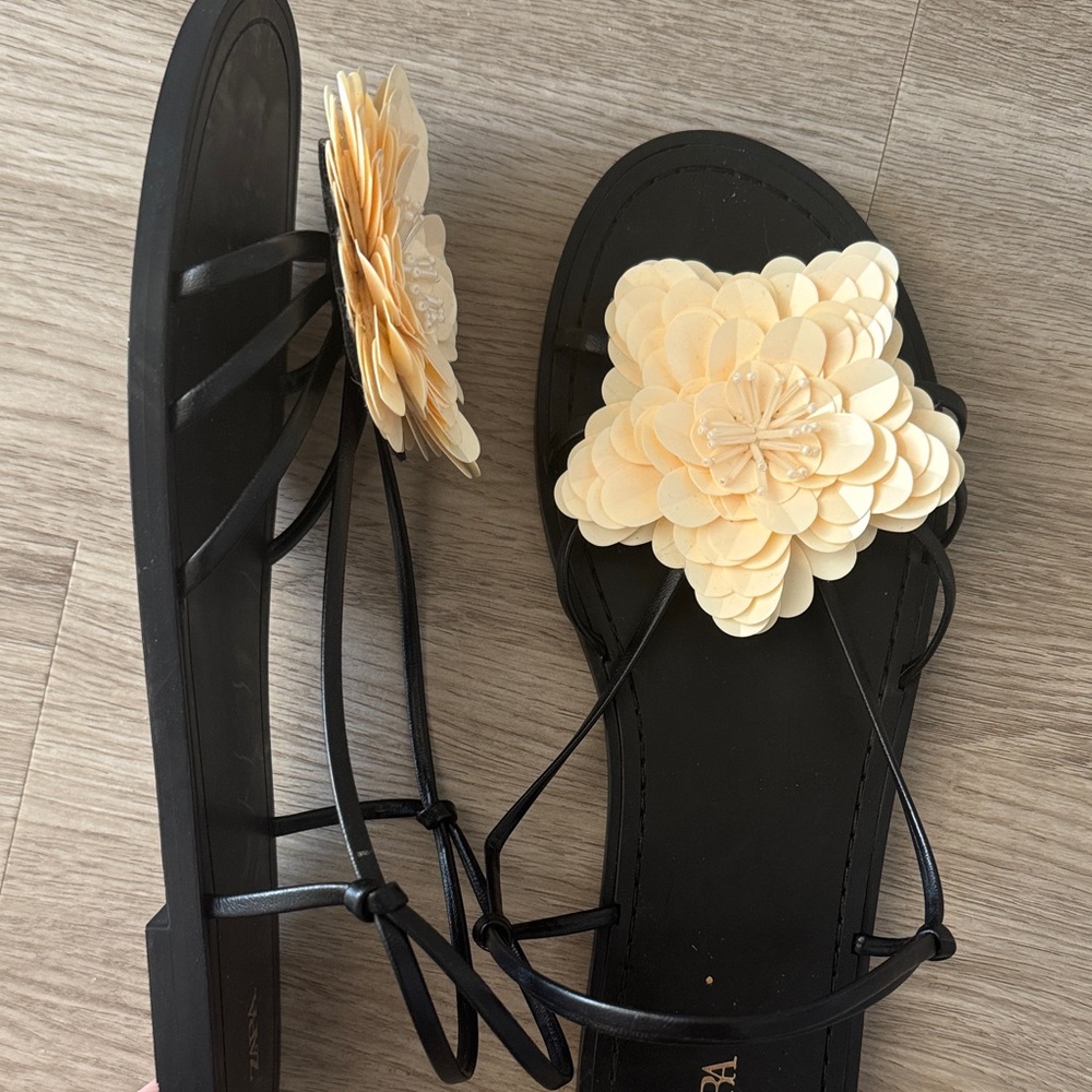 Zara Black Sandals NEW - Picture 6 of 6